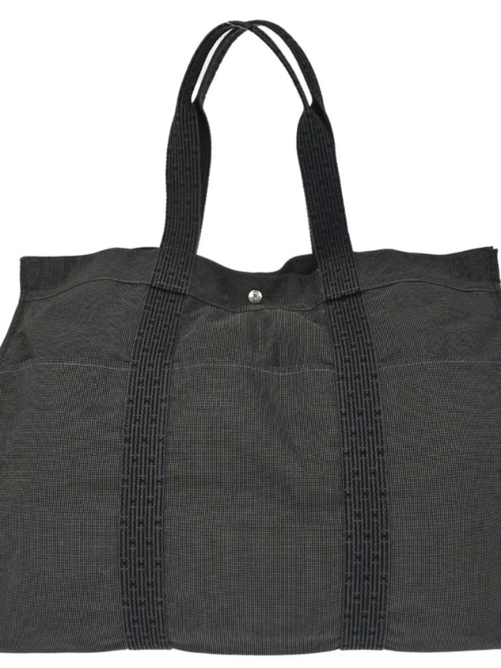 Hermes Gray Canvas Herline Tote TGM Handbag 188940